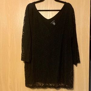 Black 3/4 sleeve lace top